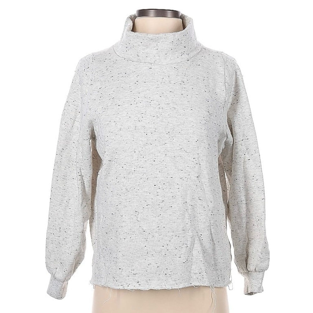 Madewell Speckled Light Gray Turtleneck Sweater